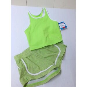 DSG‎ Girls Lime Green Momentum Tank and Stride Shorts 2-Pc Set S /#26489